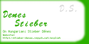 denes stieber business card
